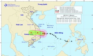 Dự báo đường đi và vùng ảnh hưởng của bão số 5.