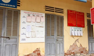 Trận động đất 5.3 độ gây hư hại nhiều công trình ở Mộc Châu. Ảnh: Báo Sơn La.