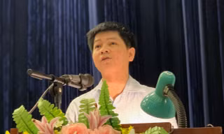 Ông Phạm Quốc Toản, Trưởng phòng khảo thí thi và Kiểm định chất lượng (Sở GD&ĐT Hà Nội) tại hội nghị hướng dẫn tuyển sinh.