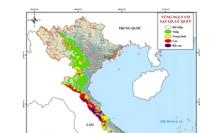 Bản đồ những tỉnh có nguy cơ cao do sạt lở đất trong những giờ tới.