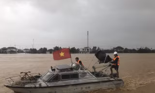 Lũ kỷ lục đã xuất hiện trên 2 sông ở Quảng Trị. Ảnh: Trung tâm Dự báo Khí tượng Thủy văn Quốc gia.