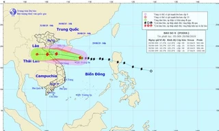Dự báo đường đi của bão Podul (bão số 4).