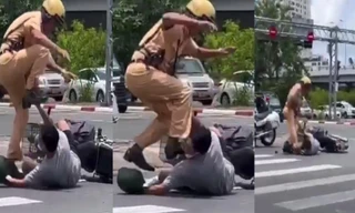 Xôn xao clip CSGT đạp vào mặt người dân ở TPHCM