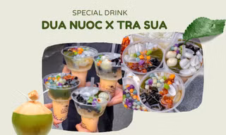 Hạ nhiệt cấp tốc mùa Hè: Giải khát "2 tầng" với trên dừa nước, dưới trà sữa trân châu