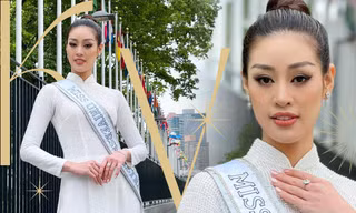 Hoa hậu Khánh Vân lần thứ 2 mặc áo dài trên đất Mỹ, thực hiện hành động ý nghĩa