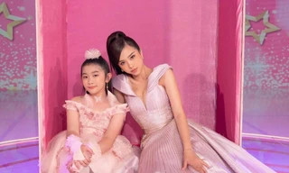 Á hậu Thúy An hóa thân thành búp bê Barbie khi chấm thi "Siêu mẫu nhí"