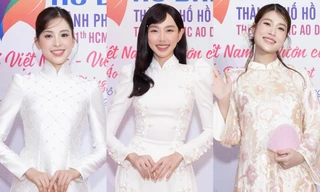 Dàn Hoa hậu Thuỳ Tiên, Trần Tiểu Vy, Đoàn Thiên Ân khoe nhan sắc 'đỉnh chóp' trong tà áo dài giản đơn