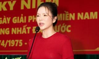 Hướng về Đại lễ 30/4, Lý Nhã Kỳ không giấu được niềm vui và sự xúc động khi dành sự tri ân các cựu chiến binh