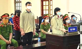 Các bị cáo tại toà. Ảnh: N.L