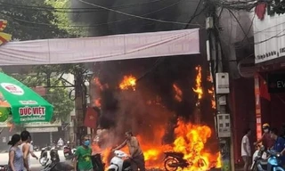 Hiện trường vụ cháy. Ảnh: N.L