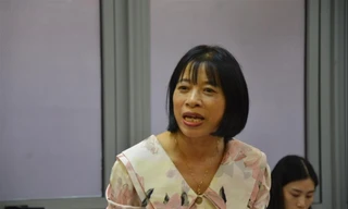 Bà Nguyễn Thị Mai, Cục phó Cục Bổ trợ tư pháp thông tin tại cuộc họp báo 