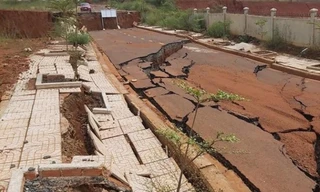 Hiện trạng Dự án Khu công nghiệp Nhân Cơ bị sụt trượt