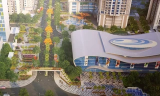 Cư dân phản đối xây Trung tâm thương mại từ 5 tầng lên 40 tầng tại Gold mark CityẢnh: N.M 