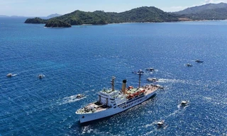 Mỹ, Nhật Bản, Úc và Philippines dự kiến tiến hành “hoạt động hợp tác hàng hải” ở Biển Đông, phía Philippines thông báo ngày 6/4. Trong ảnh: Tàu huấn luyện MV Kapitan Felix Oca của Philippines (do công ty Nhật Bản chế tạo)Ảnh: Filstar