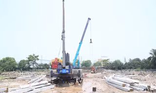 Vị trí thi công móng cọc số 299 địa bàn tỉnh Hưng Yên