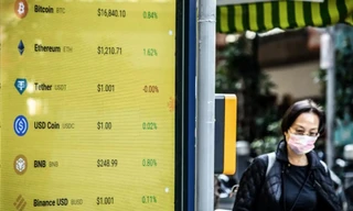 Giá các đồng tiền số quy đổi sang đôla ở Hong Kong ngày 21/12/2022ảnh: Getty