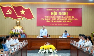 Cà Mau thống nhất phương án nhân sự Ban Chấp hành, Ban Thường vụ Tỉnh ủy sau hợp nhất với Bạc Liêu