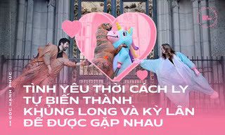 Cặp đôi biến thành khủng long và kỳ lân để gặp nhau