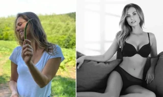 Người mẫu nội y chuyển nghề đi hái măng tây