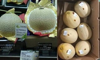 Bà cụ chỉ dùng ngón tay để chọc thủng 13 quả dưa siêu đắt ở Nhật, cố tình làm cho dưa bị ế