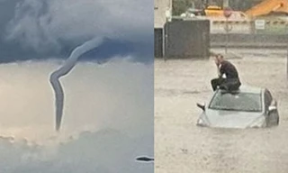 Bão lớn dường như đang ở khắp nơi: “Mây xoắn thừng” ở Úc, cảnh báo cực nguy hiểm ở Anh