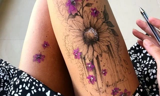 Vẽ tranh lên chân mình