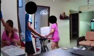 Singapore: Phẫn nộ trước clip con trai mới lớn đánh và tát mẹ do không cho tiền