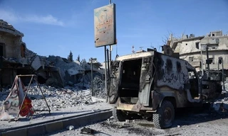 Hiện trường vụ đánh bom ở thị trấn gần Al-bab. (Nguồn: AFP)