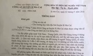 Ảnh chụp thông báo.