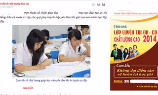 Một trung tâm luyện thi quảng cáo “cam kết không đạt điểm sàn hoàn lại học phí”.
