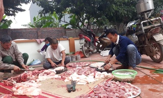 Người dân tưng bừng mổ lợn đón Tết