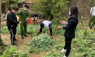 Công an thu giữ tang vật vi phạm