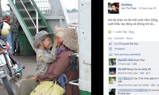 Xót xa hình ảnh cháu hạnh phúc bên bà rách rưới