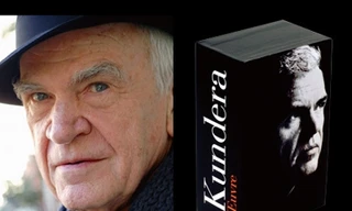 Milan Kundera trong chính lăng mộ của mình