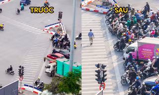Bất ngờ hình ảnh trước và sau tại các ngã tư Hà Nội khi chính thức áp dụng mức xử phạt mới