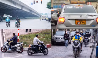 Ô tô che biển số, xe máy vượt đèn đỏ, đi ngược chiều trên phố Hà Nội