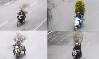 Không khí xuân tràn ngập phố phường, người Hà Nội hối hả 'chở Tết' về nhà