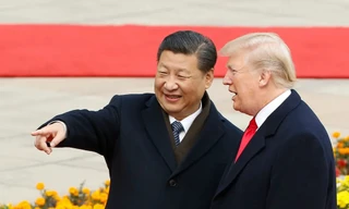 Chủ tịch Trung Quốc Tập Cận Bình và Tổng thống Mỹ khi đó là ông Donald Trump gặp nhau tại Bắc Kinh ngày 9/11/2017. Ảnh: Getty Images.
