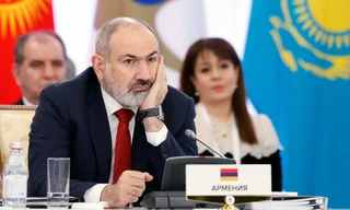 Thủ tướng Armenia Nikol Pashinyan tham dự cuộc họp của Hội đồng liên chính phủ Á-Âu của các quốc gia thuộc Liên minh Kinh tế Á-Âu (EAEU) tại Almaty, Kazakhstan ngày 2/2/2024. Ảnh: Sputnik.