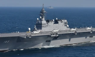 Tàu khu trục trực thăng lớp Izumo của Lực lượng Phòng vệ biển của Nhật Bản. Ảnh: JMSDF.