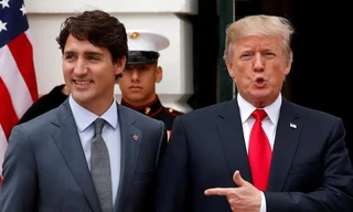 Ông Donald Trump và Thủ tướng Canada Justin Trudeau. Ảnh: Reuters.
