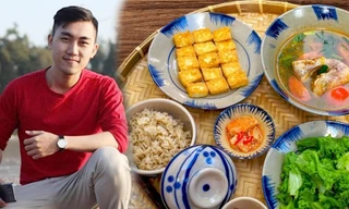 Chàng kỹ sư độc thân nấu mâm cơm đẹp như tranh, dân mạng khen nức nở