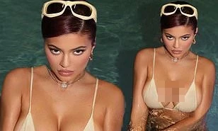 Cô út tỉ phú nhà Kardashian nóng bỏng ở bể bơi