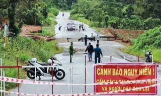 Đường tránh Bảo Lộc nứt toác, phong tỏa đoạn sụt lún nghiêm trọng