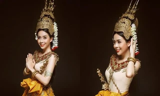 Hoa khôi sinh viên TP Cần Thơ Kiều Vân đẹp dịu dàng với trang phục Khmer 