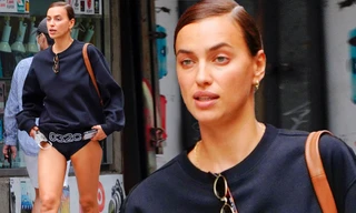 Siêu mẫu Nga Irina Shayk diện mốt 'giấu quần' tôn chân thon dài