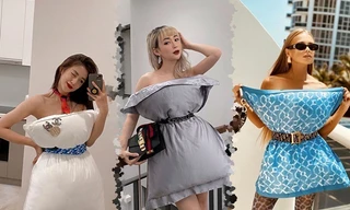 Hội bạn thân Chi Pu sang chảnh với trào lưu dùng gối ngủ làm... váy