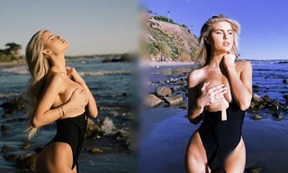 Nàng mẫu cao 1m80 Kellie Stewart hững hờ che ngực trần