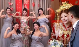 Cô dâu và dàn phù dâu khoe cơ bắp cuồn cuộn trong đám cưới gây sốt
