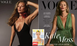 Huyền thoại làng mốt Kate Moss U50 diện váy khoét ngực sâu trẻ trung bất ngờ